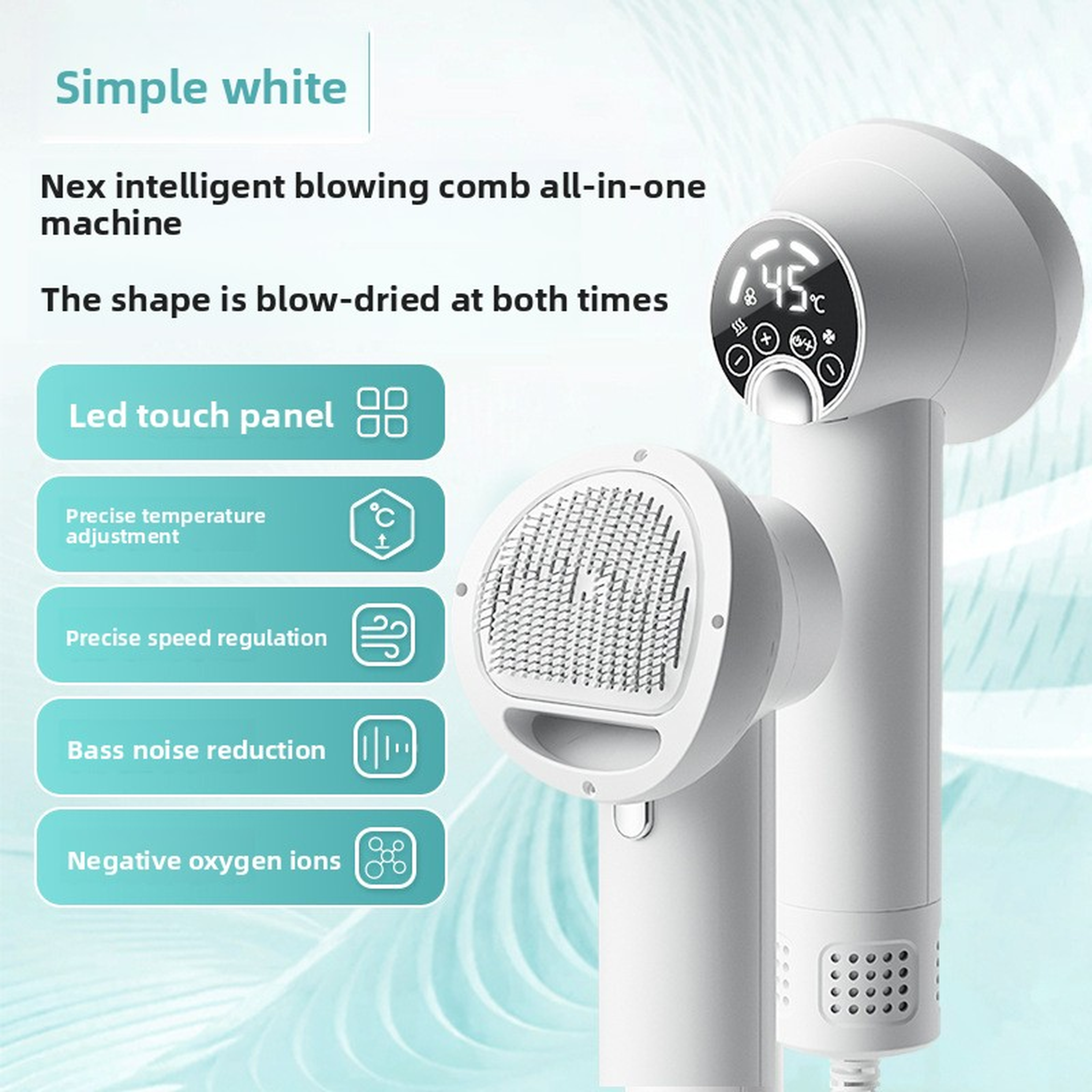 2‑in‑1 Pet Grooming Dryer – LED Touch Panel, Noise‑Reduction Motor for Dogs & Cats