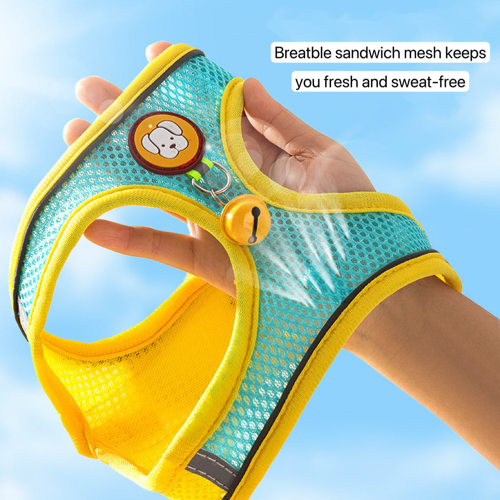 No-Pull Cooling Dog Harness – Breathable Mesh, Escape-Proof for Small to Medium Dogs