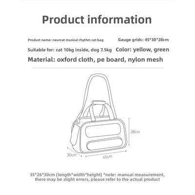 Breathable Oxford Cloth Pet Travel Bag – Large Capacity, Foldable Carrier for Cats & Small Dogs