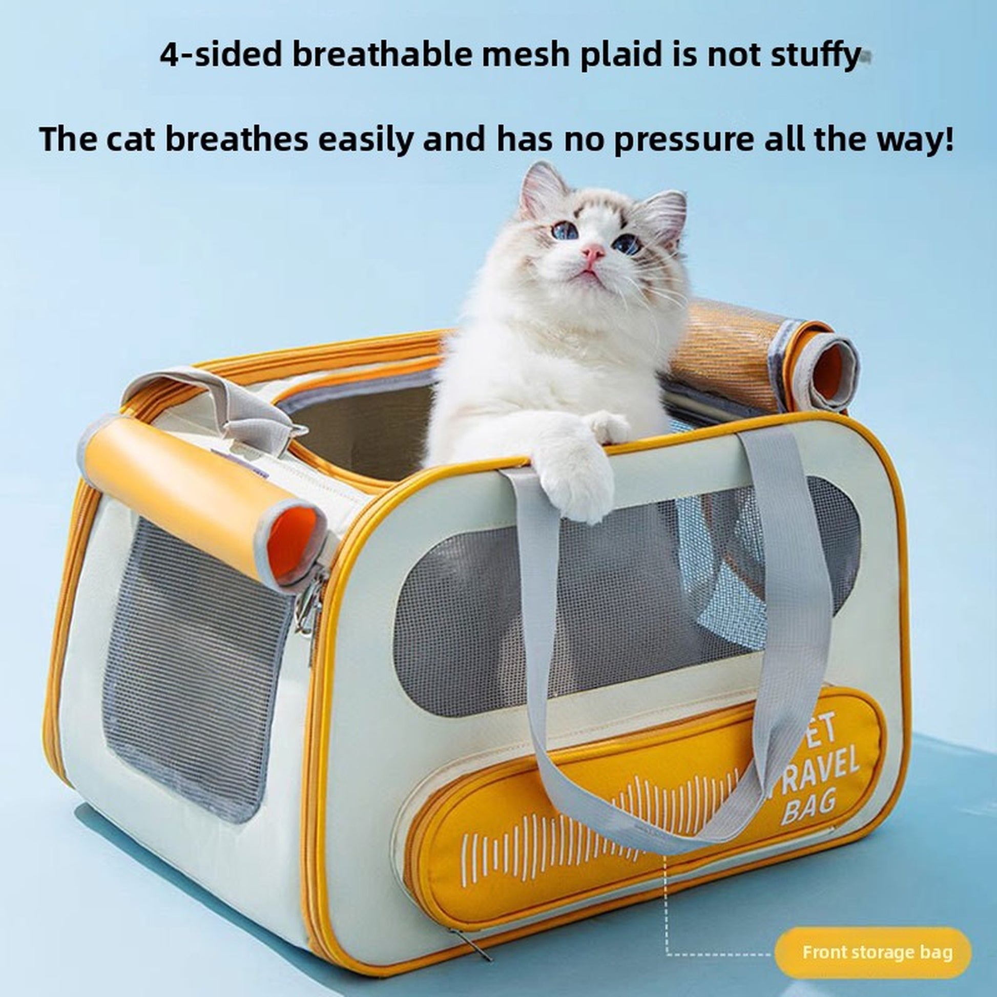 Breathable Oxford Cloth Pet Travel Bag – Large Capacity, Foldable Carrier for Cats & Small Dogs