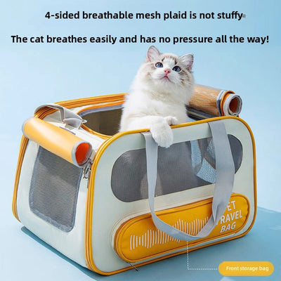 Breathable Oxford Cloth Pet Travel Bag – Large Capacity, Foldable Carrier for Cats & Small Dogs