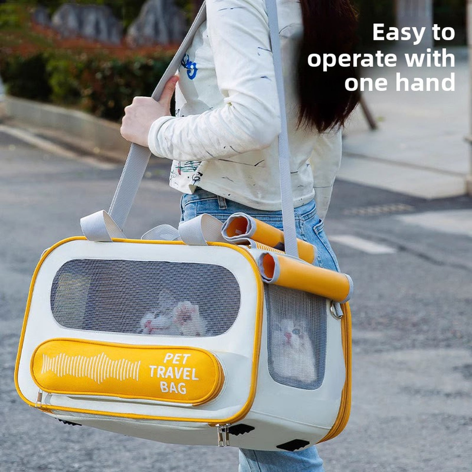 Breathable Oxford Cloth Pet Travel Bag – Large Capacity, Foldable Carrier for Cats & Small Dogs