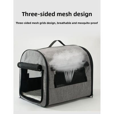 Foldable Breathable Pet House – Oxford Cloth, Mesh, Multi-Function Indoor/Outdoor Kennel for Medium & Large Dogs