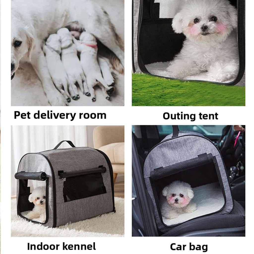 Foldable Breathable Pet House – Oxford Cloth, Mesh, Multi-Function Indoor/Outdoor Kennel for Medium & Large Dogs