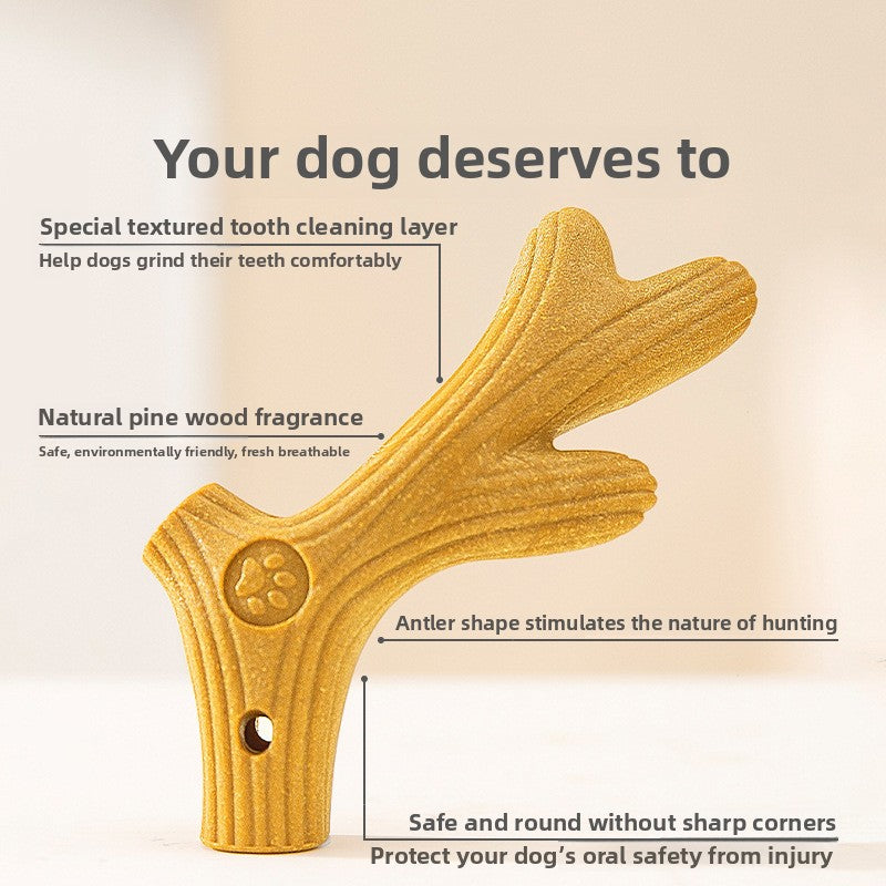 Durable Antler Chew Stick – Pine Wood Teething Toy for Small to Large Dogs