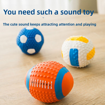 Durable Latex Squeaky Ball Toy – Chew-Resistant Interactive Training Toy for Small Dogs