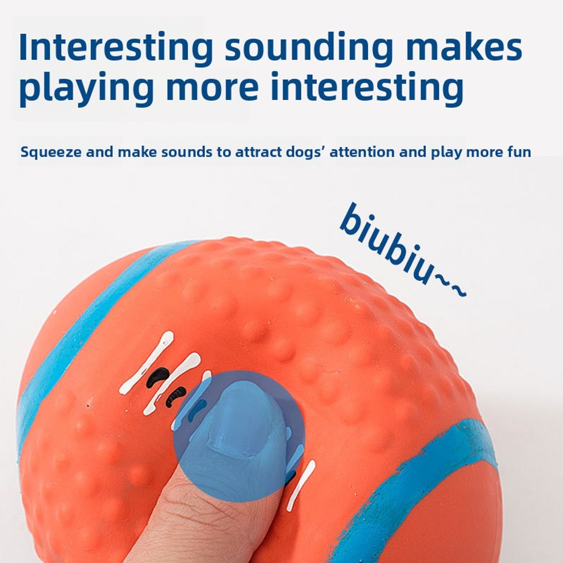 Durable Latex Squeaky Ball Toy – Chew-Resistant Interactive Training Toy for Small Dogs