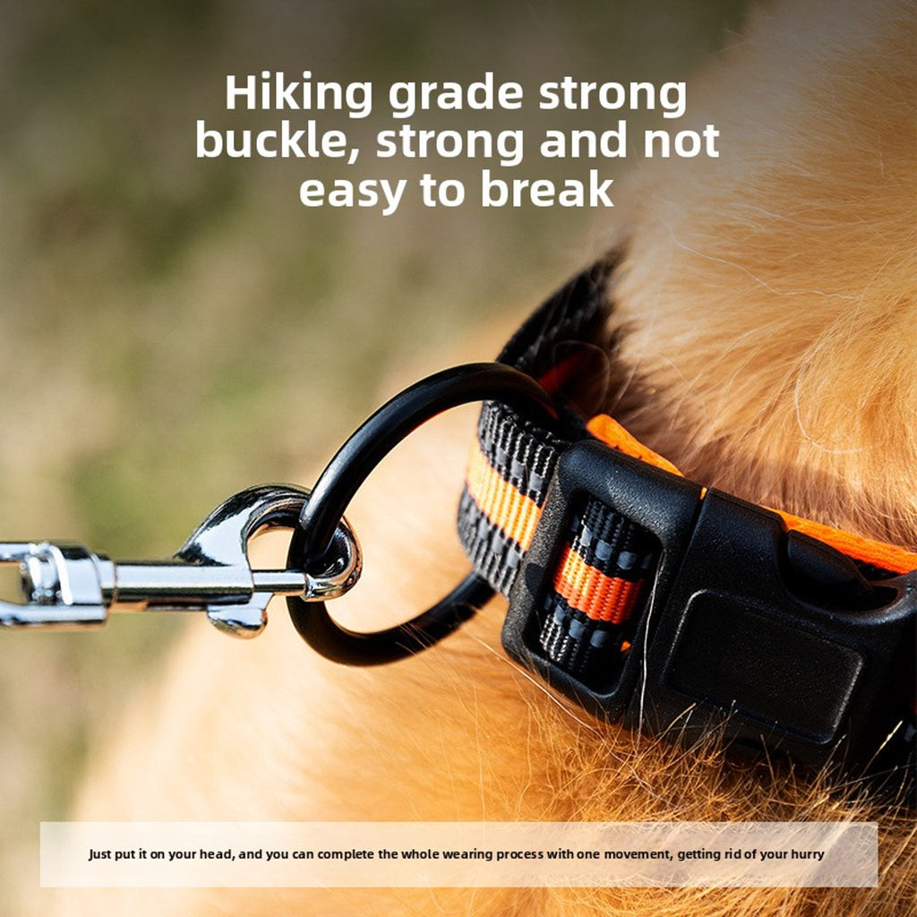 Adjustable Reflective Dog Collar – Breathable Mesh, Durable Buckle, For Medium & Large Dogs