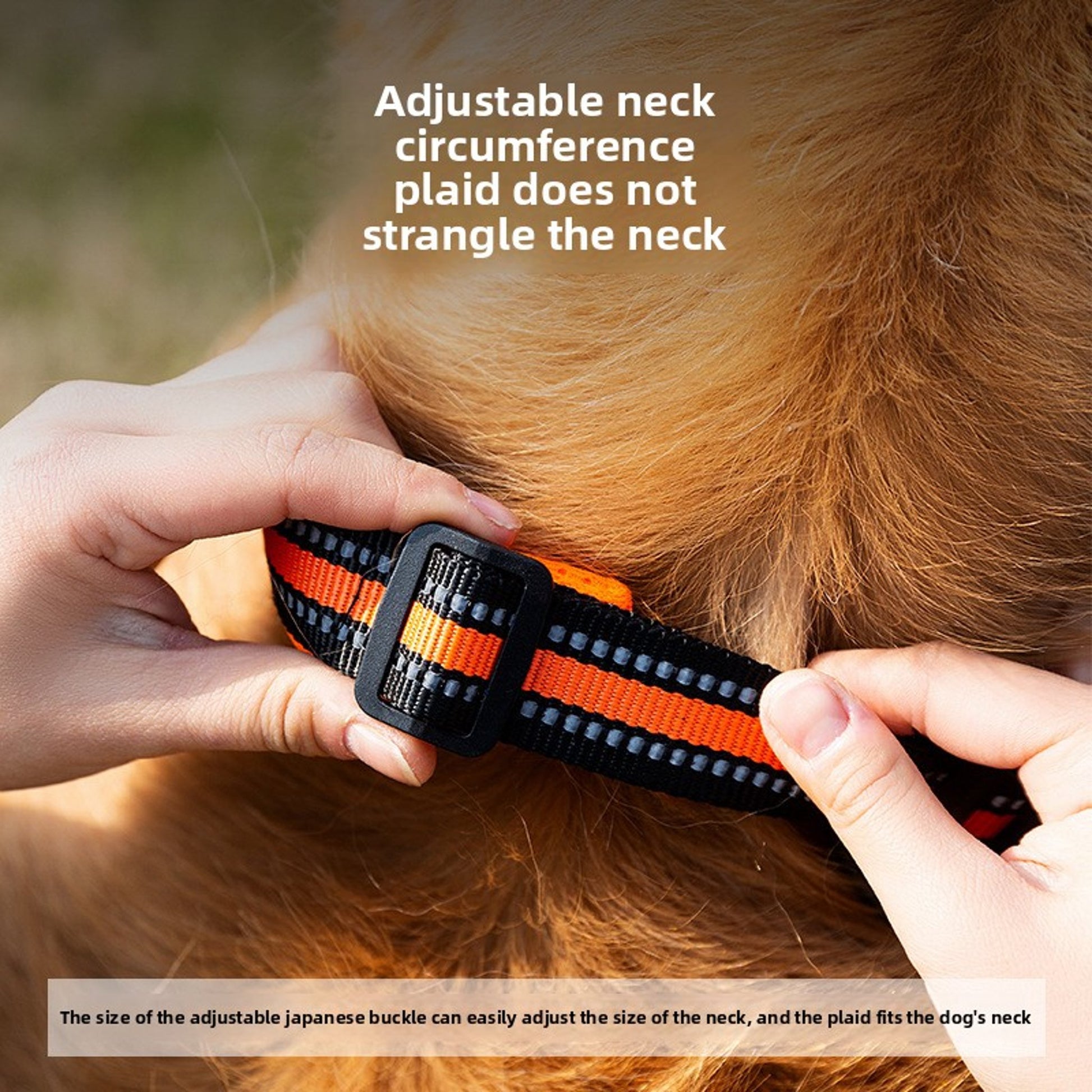 Adjustable Reflective Dog Collar – Breathable Mesh, Durable Buckle, For Medium & Large Dogs
