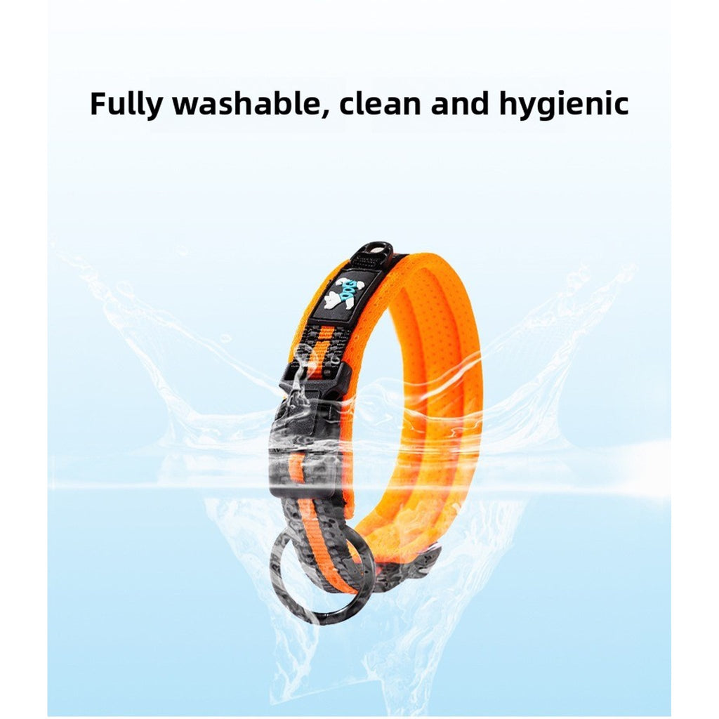 Adjustable Reflective Dog Collar – Breathable Mesh, Durable Buckle, For Medium & Large Dogs