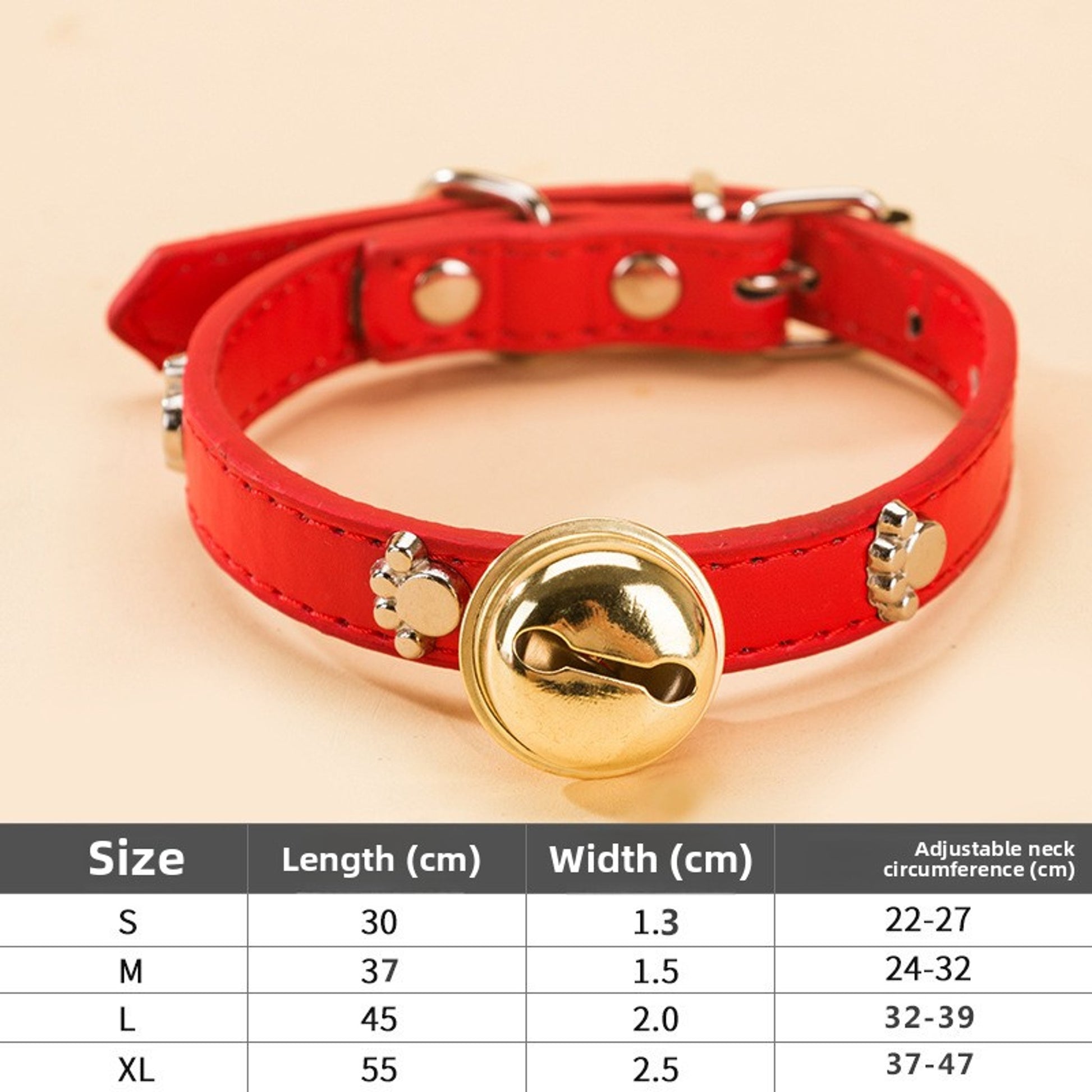 Adjustable Pet Collar with Bell – Cute Bone & Paw Design for Small Dogs & Cats