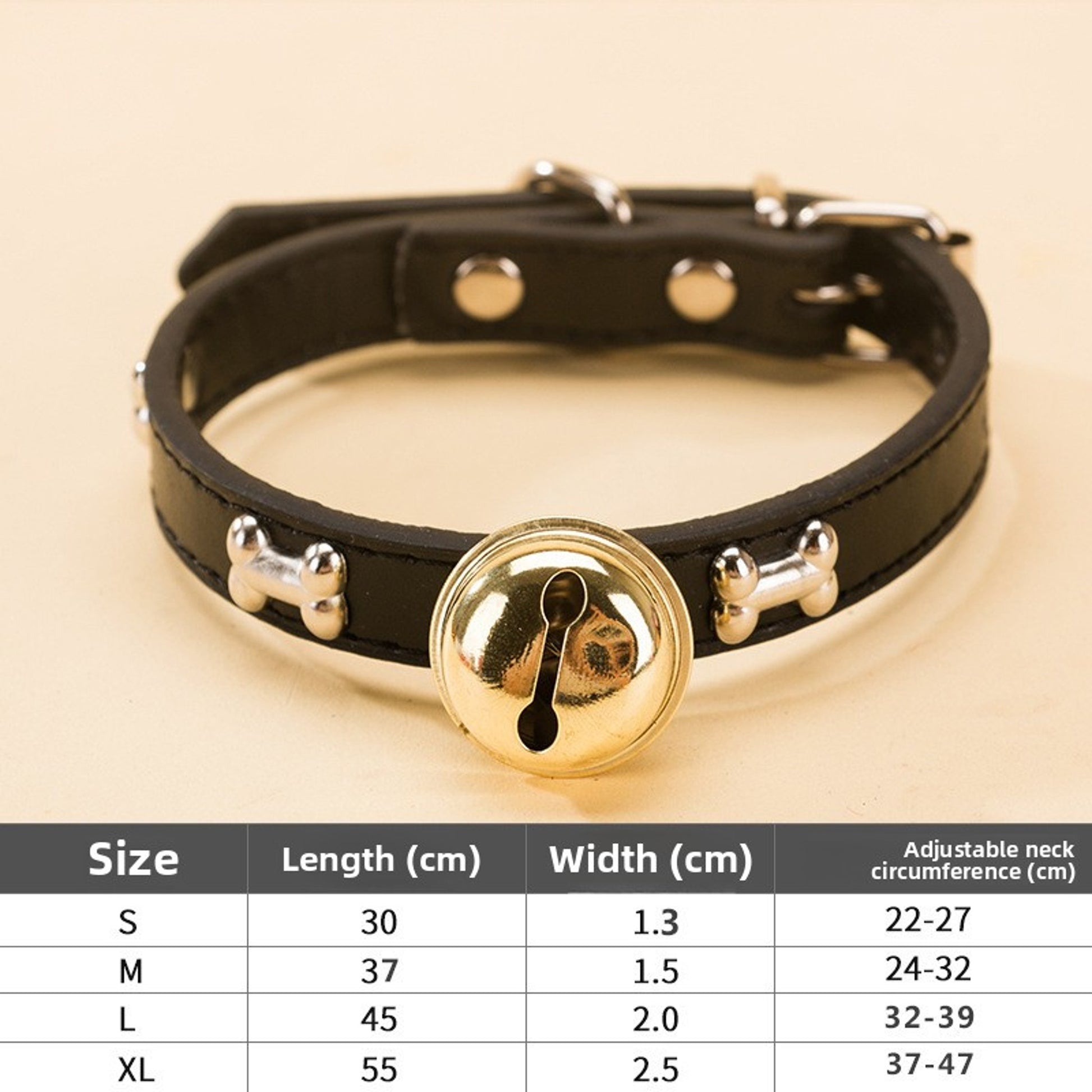 Adjustable Pet Collar with Bell – Cute Bone & Paw Design for Small Dogs & Cats