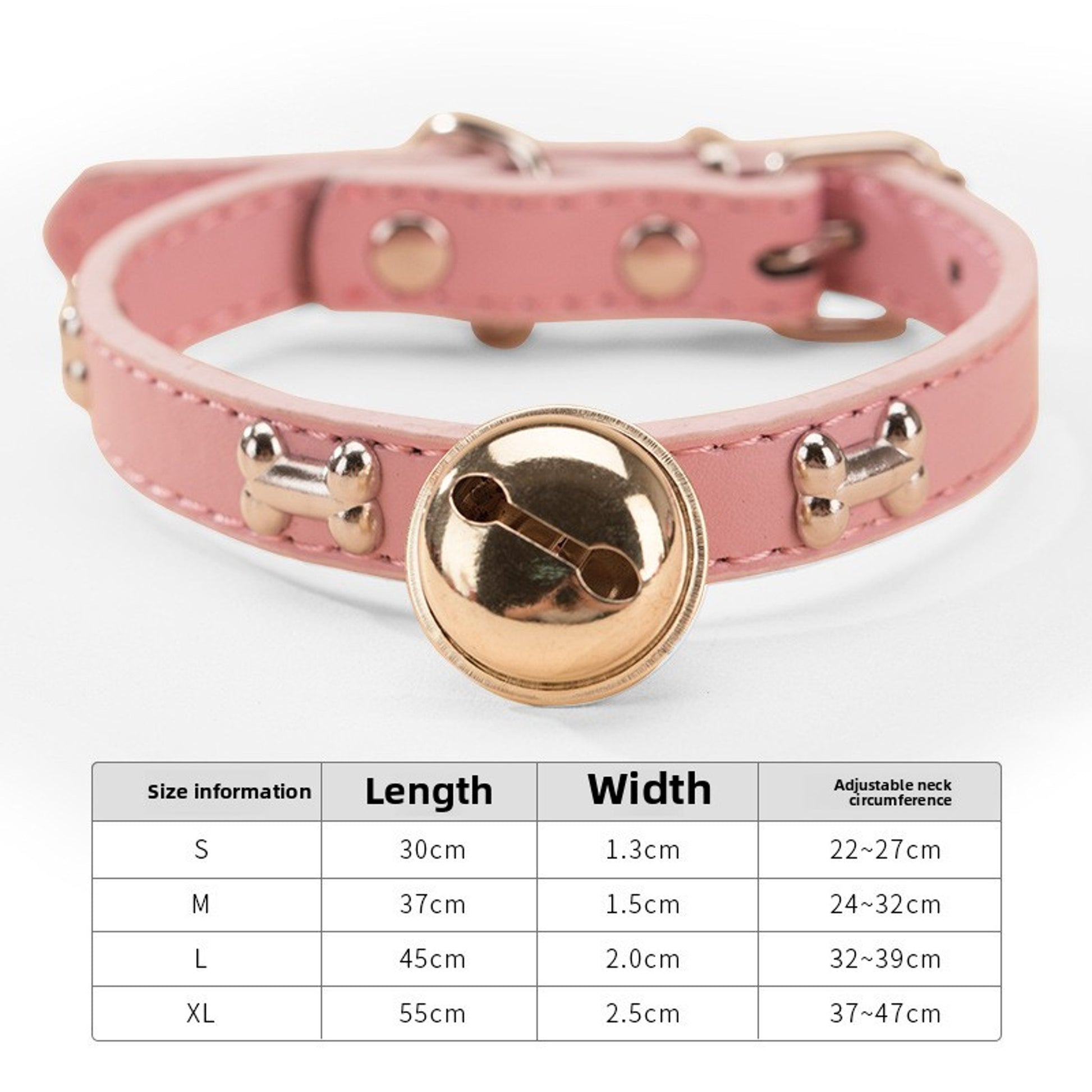 Adjustable Pet Collar with Bell – Cute Bone & Paw Design for Small Dogs & Cats