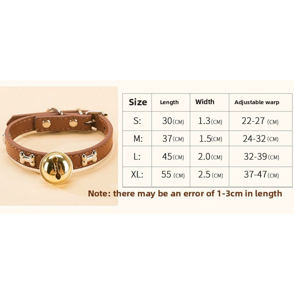 Adjustable Pet Collar with Bell – Cute Bone & Paw Design for Small Dogs & Cats