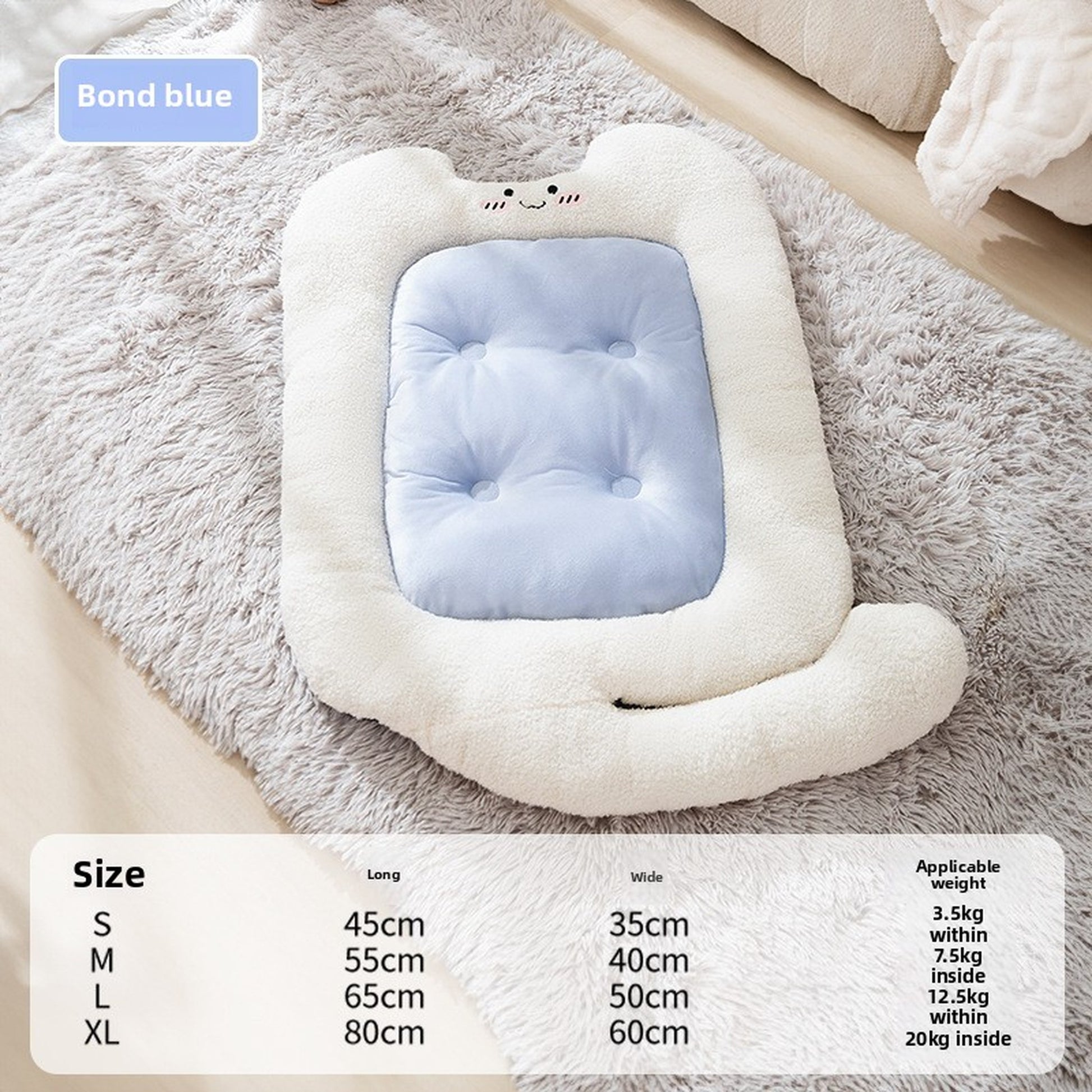 Bondi Blue Pet Bed – Plush Warm Cushion for Dogs & Cats