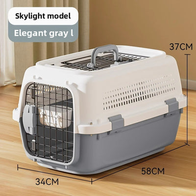 Airline-Approved Pet Carrier – Durable PP Plastic, Portable Travel Crate for Cats & Small Dogs