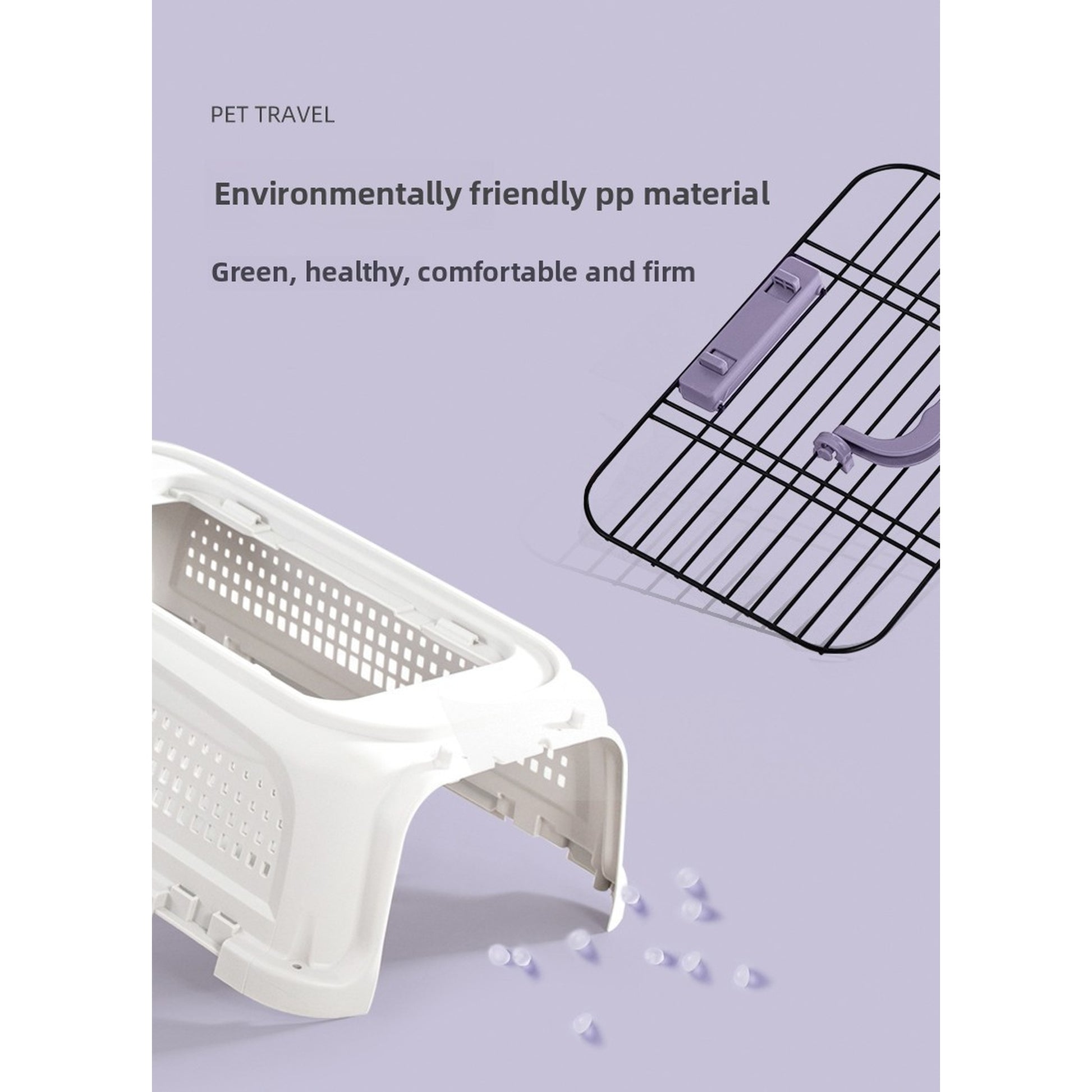 Airline-Approved Pet Carrier – Durable PP Plastic, Portable Travel Crate for Cats & Small Dogs