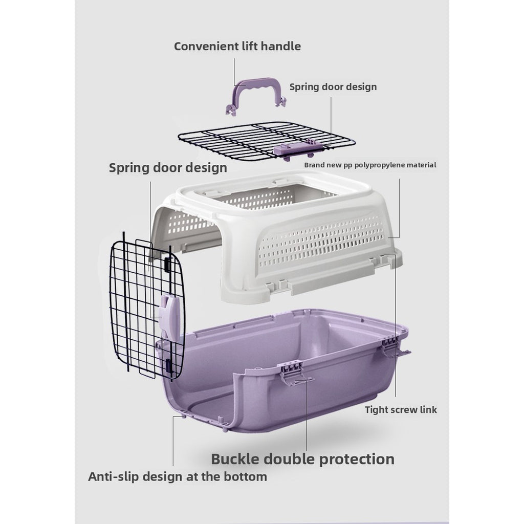 Airline-Approved Pet Carrier – Durable PP Plastic, Portable Travel Crate for Cats & Small Dogs