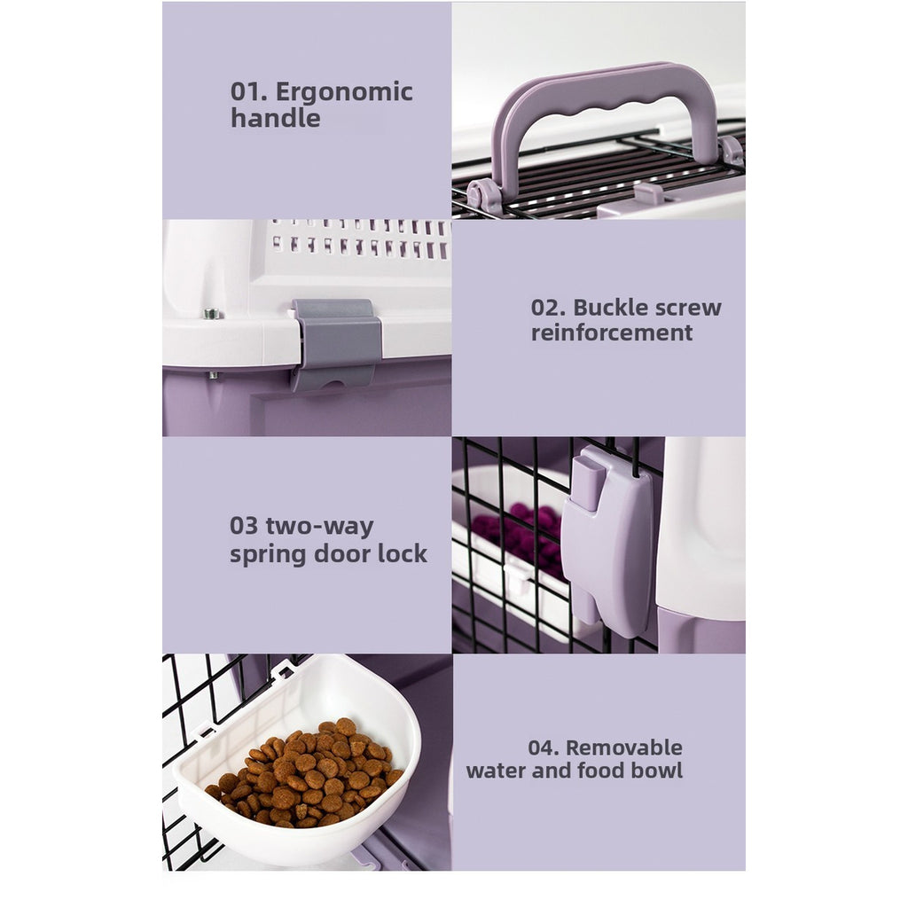 Airline-Approved Pet Carrier – Durable PP Plastic, Portable Travel Crate for Cats & Small Dogs