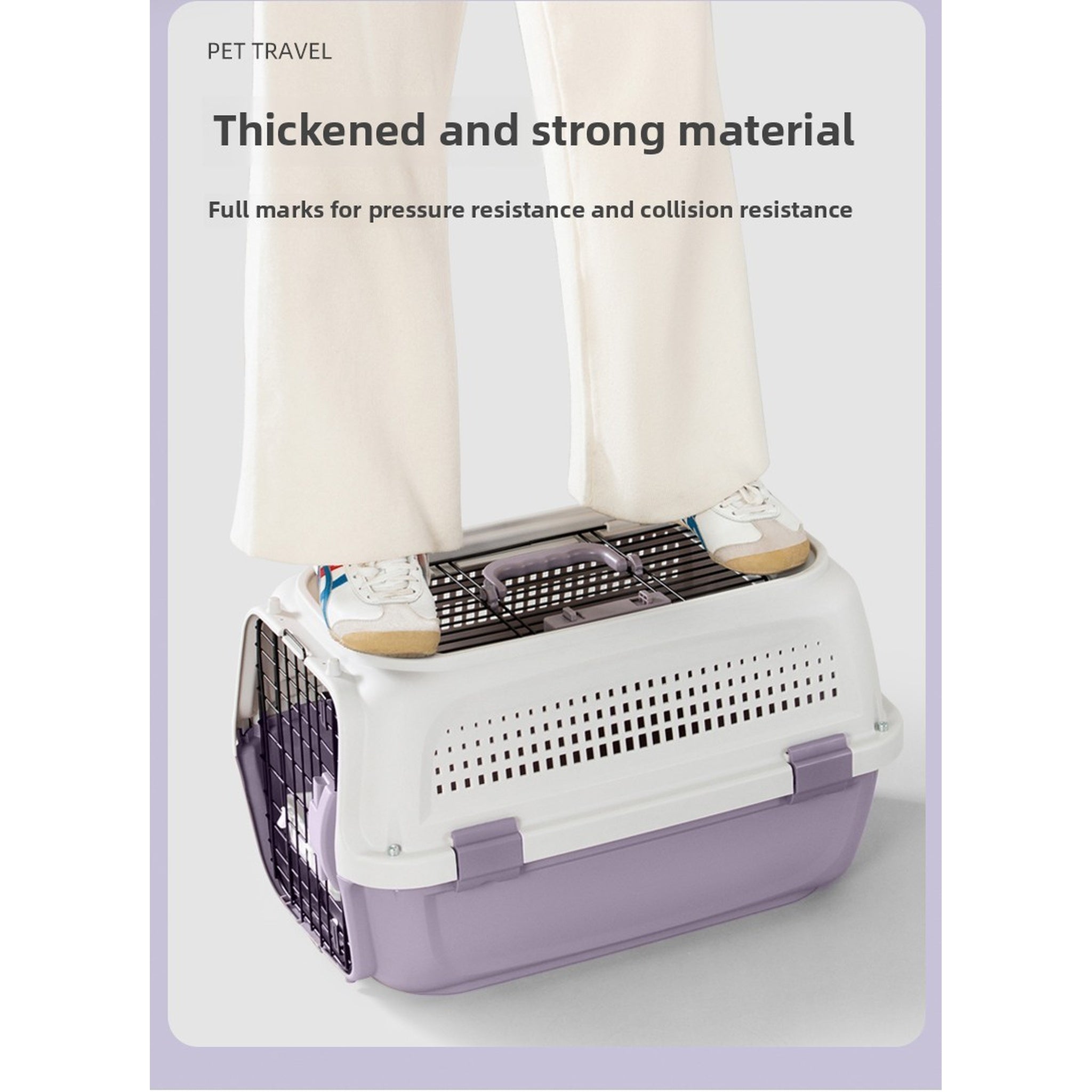 Airline-Approved Pet Carrier – Durable PP Plastic, Portable Travel Crate for Cats & Small Dogs