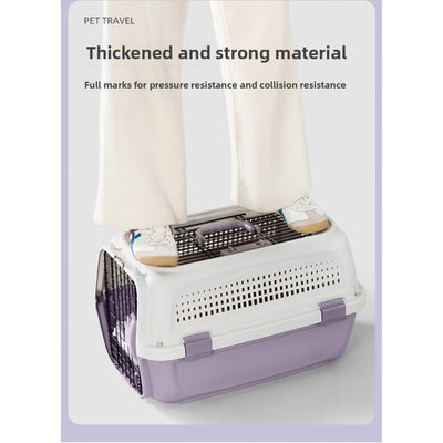Airline-Approved Pet Carrier – Durable PP Plastic, Portable Travel Crate for Cats & Small Dogs