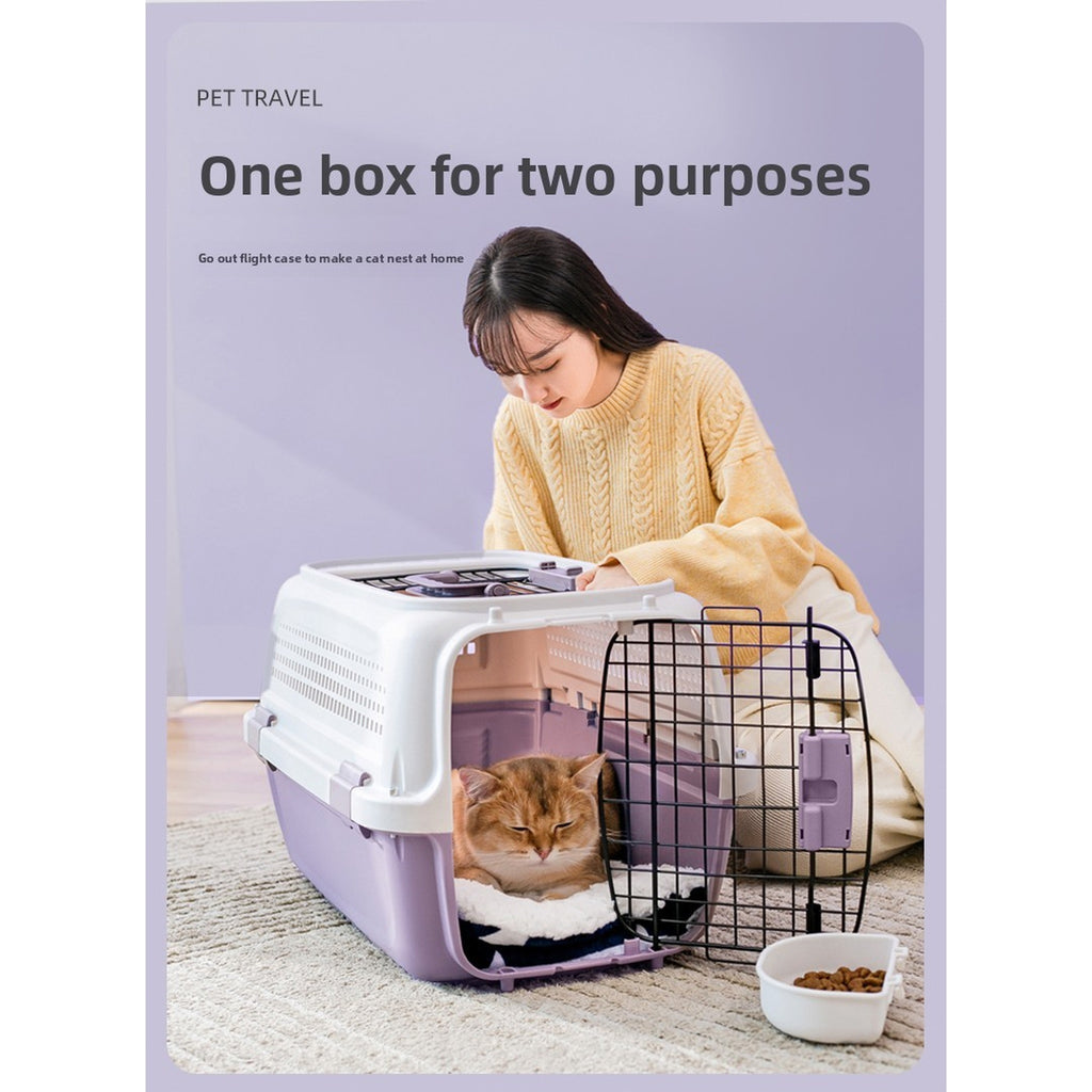 Airline-Approved Pet Carrier – Durable PP Plastic, Portable Travel Crate for Cats & Small Dogs