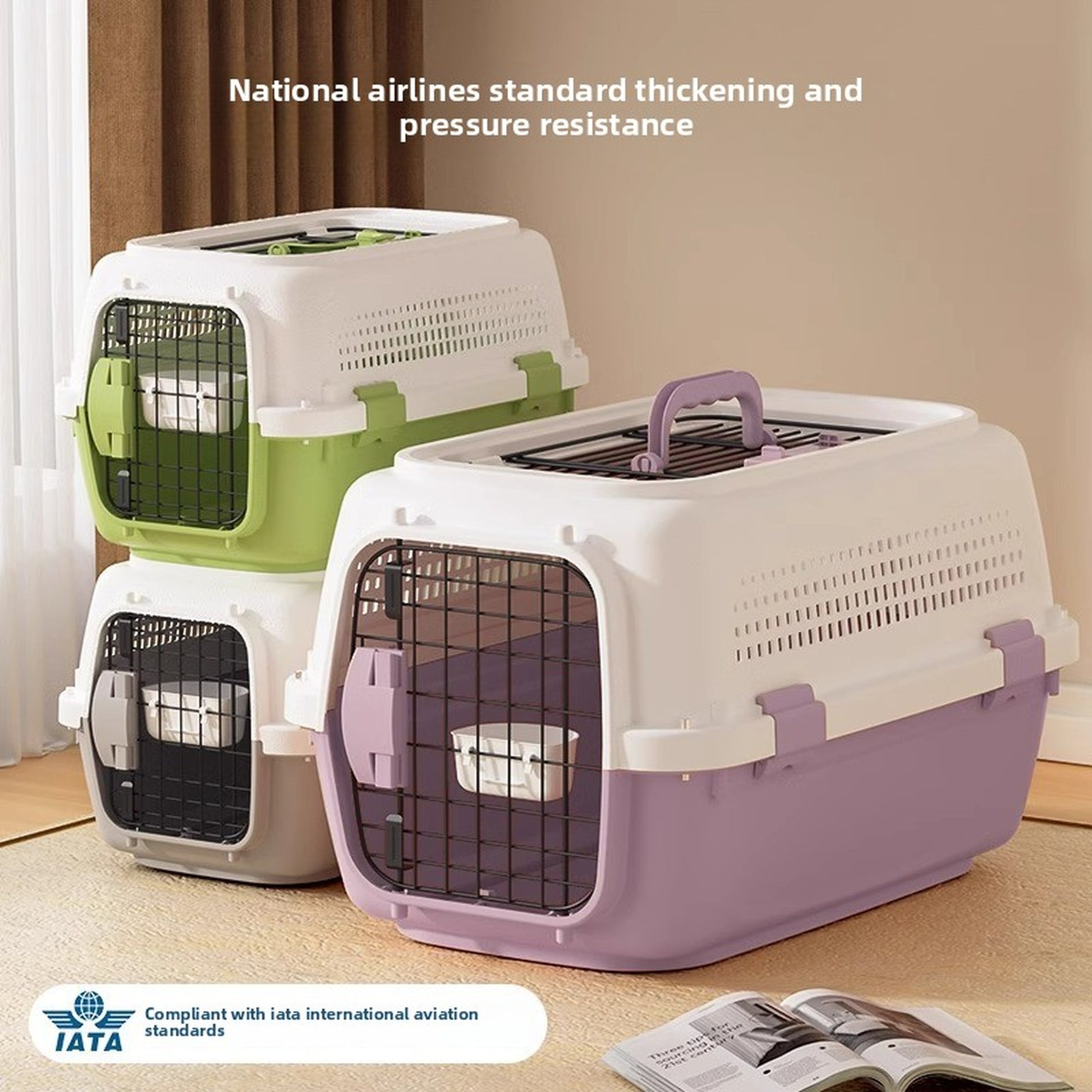Airline-Approved Pet Carrier – Durable PP Plastic, Portable Travel Crate for Cats & Small Dogs