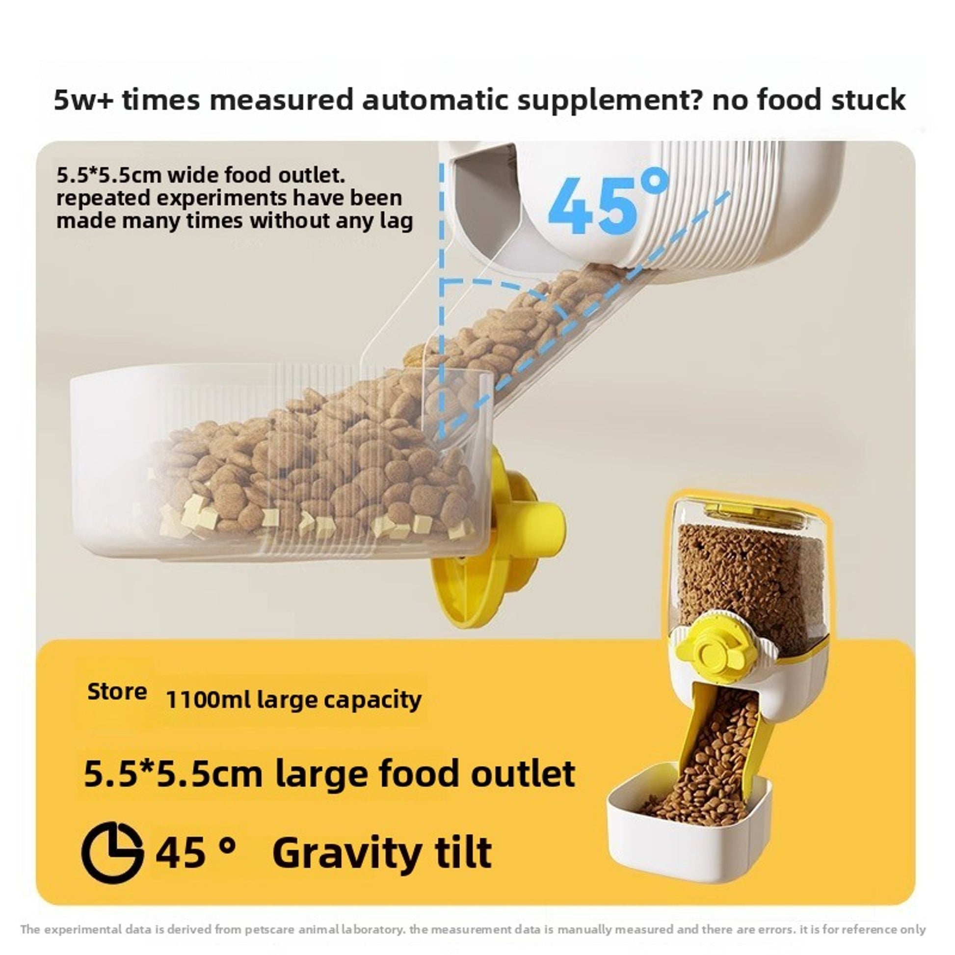 Cream Yellow Large Capacity Hanging Dispenser – Plastic Dual Feeder & Waterer for Cats and Dogs