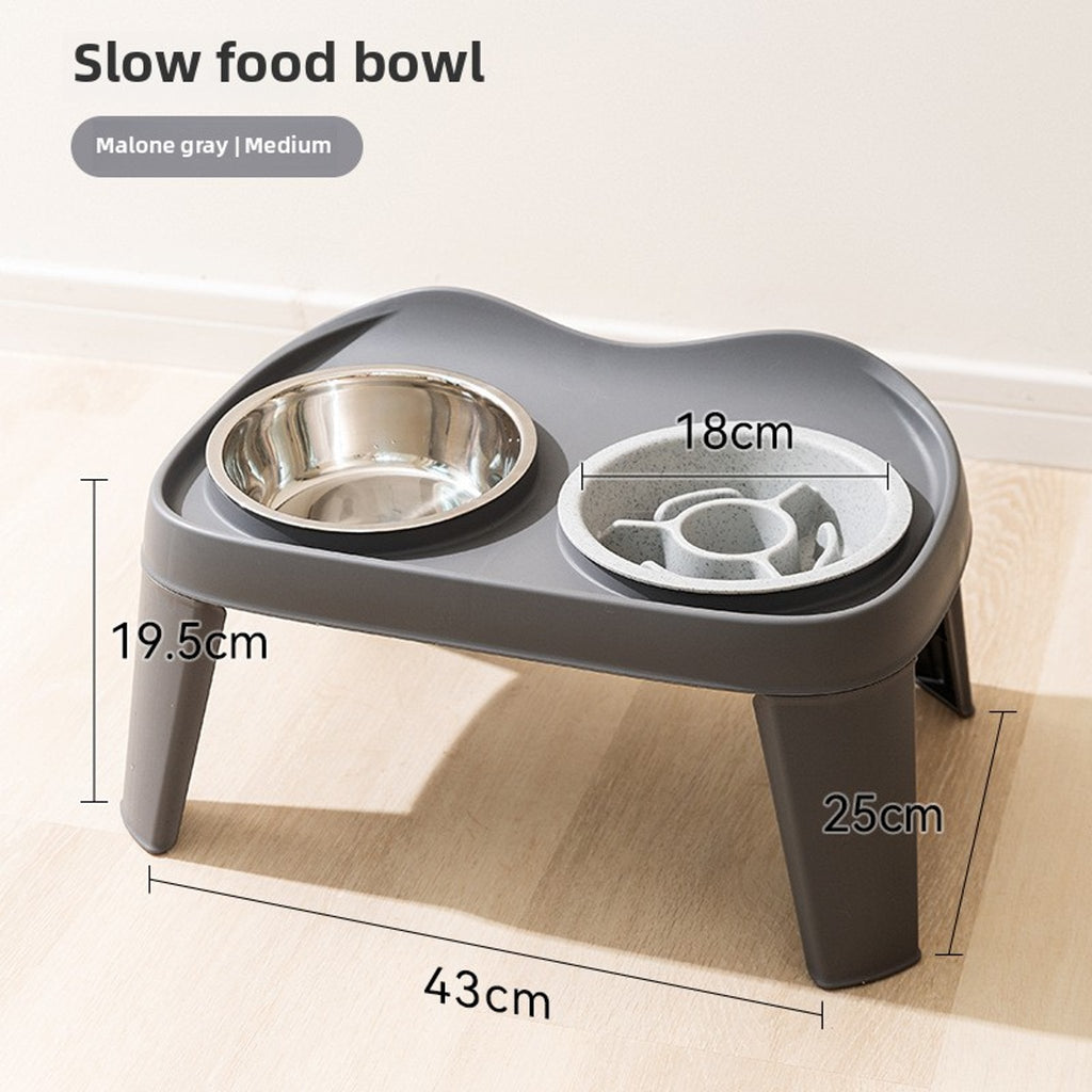 Orthopedic Elevated Slow Feeder – Stainless Steel Anti-Choke Bowl with Stand for Dogs