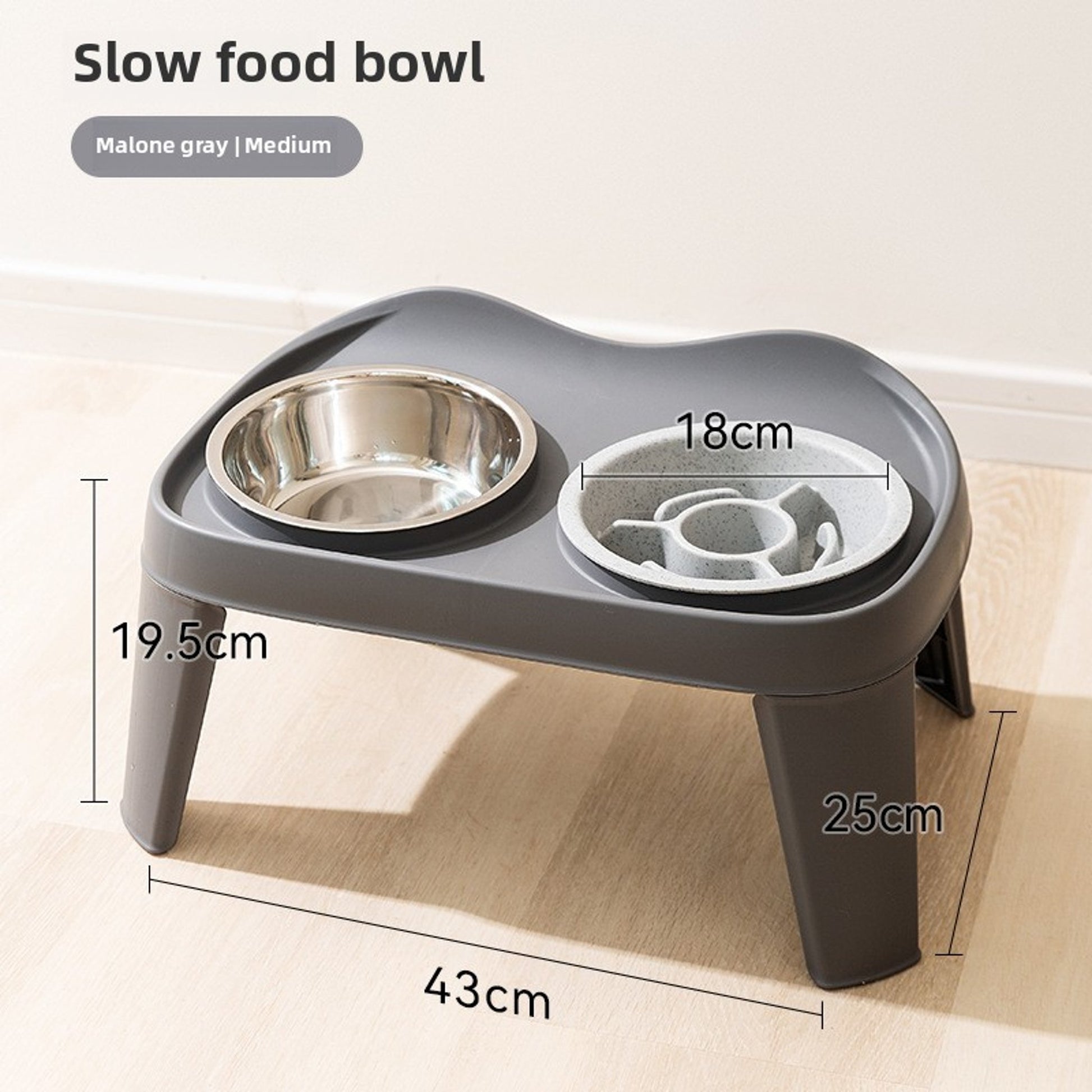 Orthopedic Elevated Slow Feeder – Stainless Steel Anti-Choke Bowl with Stand for Dogs