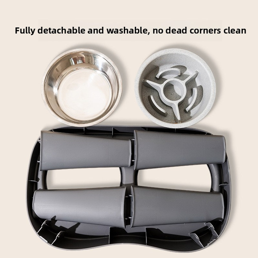 Orthopedic Elevated Slow Feeder – Stainless Steel Anti-Choke Bowl with Stand for Dogs