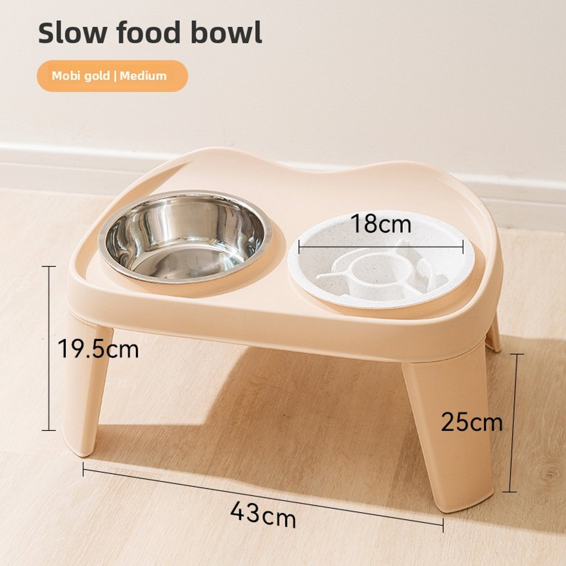 Orthopedic Elevated Slow Feeder – Stainless Steel Anti-Choke Bowl with Stand for Dogs
