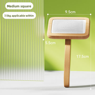 Curved Needle Grooming Brush – Wooden Handle, De-Shedding & Massage Comb for Dogs and Cats