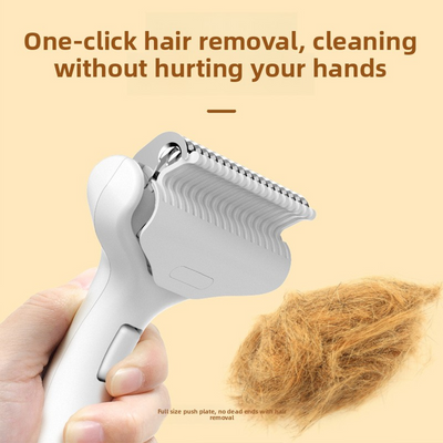 One-Click Hair Removal Pet Grooming Comb – Durable Anti-Tangle Dematting Brush for Dogs & Cats