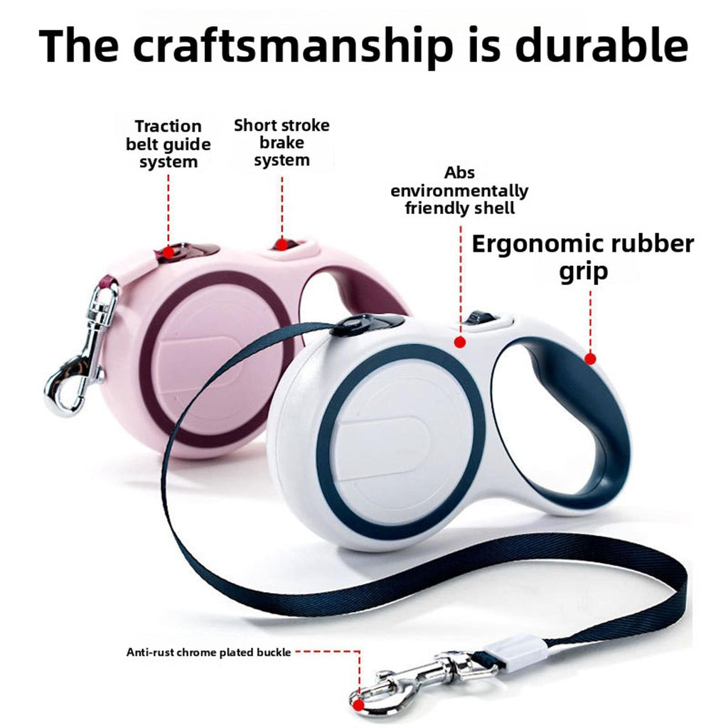 Retractable Dog Leash – ABS Shell, Auto Brake, for Small to Large Dogs