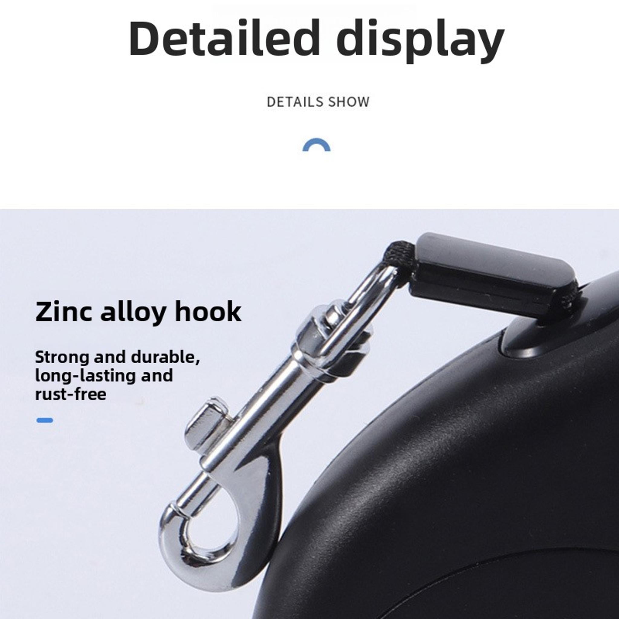 One-Touch Lock Retractable Leash – Durable ABS Shell, Tangle-Free for Small to Large Dogs