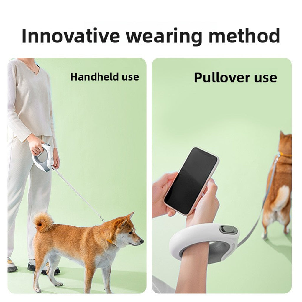 LED Retractable Dog Leash with Harness – ABS Handle, Reflective Auto-Rolling Leash for Small & Medium Dogs