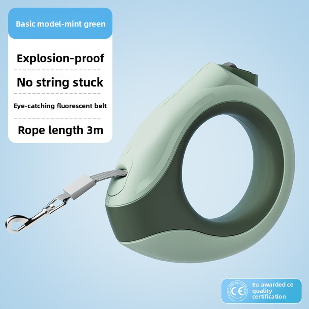 LED Retractable Dog Leash with Harness – ABS Handle, Reflective Auto-Rolling Leash for Small & Medium Dogs