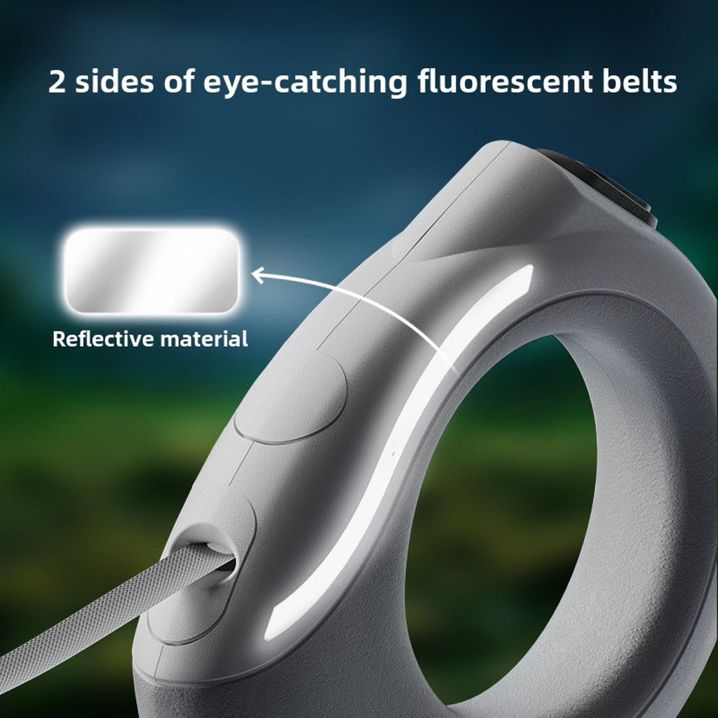 LED Retractable Dog Leash with Harness – ABS Handle, Reflective Auto-Rolling Leash for Small & Medium Dogs