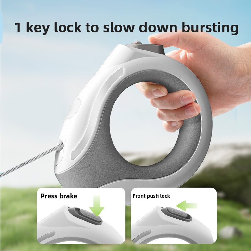 Retractable Dog Leash with Harness – ABS Handle, Reflective Auto-Rolling Leash for Small & Medium Dogs