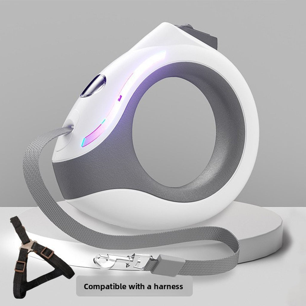 LED Retractable Dog Leash with Harness – ABS Handle, Reflective Auto-Rolling Leash for Small & Medium Dogs