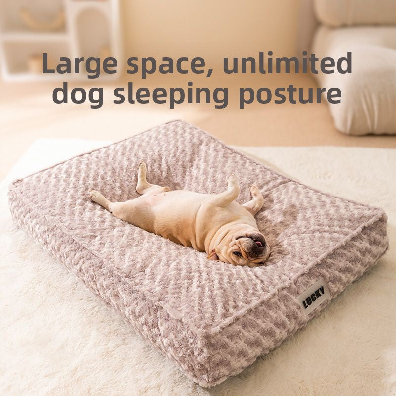 Thick Rose Velvet Pillow Pet Bed – Plush Warm Cushion for Dogs & Cats