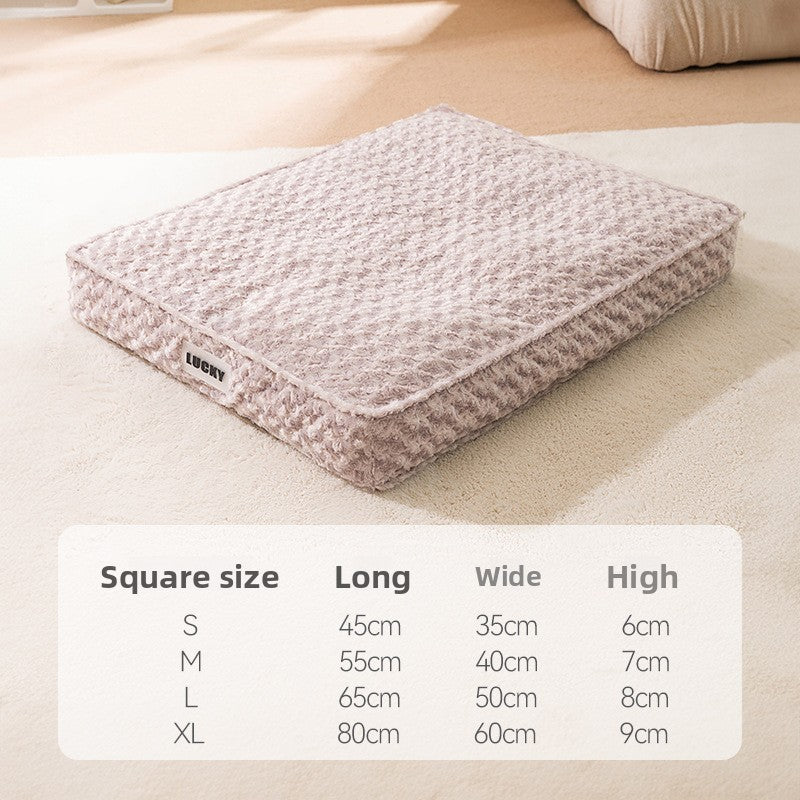 Thick Rose Velvet Pillow Pet Bed – Plush Warm Cushion for Dogs & Cats