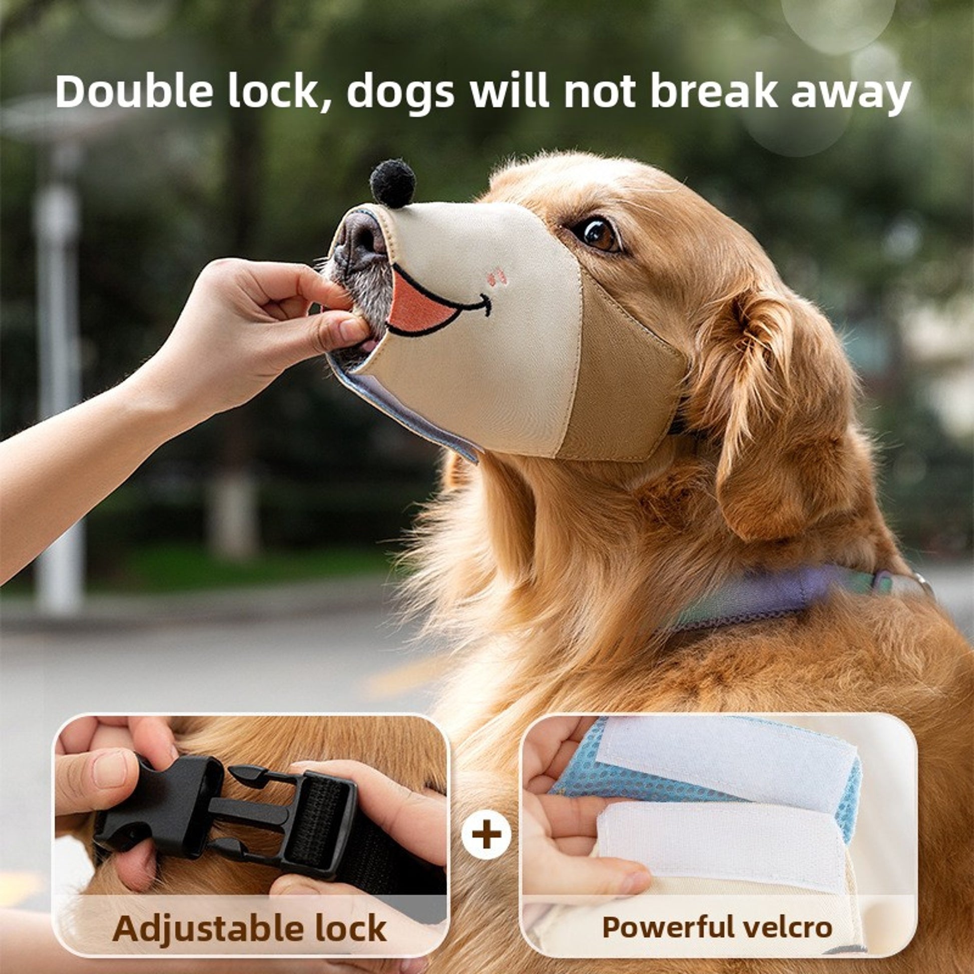 Adjustable Anti-Bite Dog Muzzle – Soft Oxford Cloth, Breathable Safety Mask for Small to Large Dogs