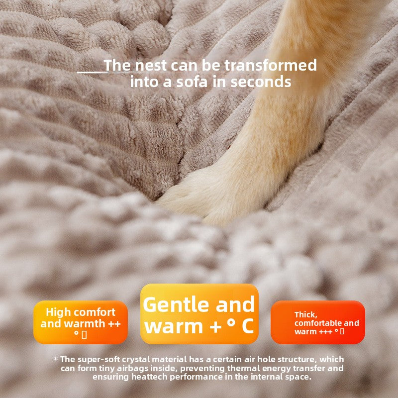 Washable Memory Foam Pillow Dog Sofa Bed – Linen Fabric, Removable Cover, Medium to Large Dogs