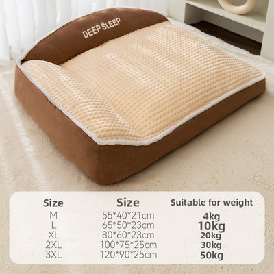 Washable Memory Foam Pillow Dog Sofa Bed – Linen Fabric, Removable Cover, Medium to Large Dogs