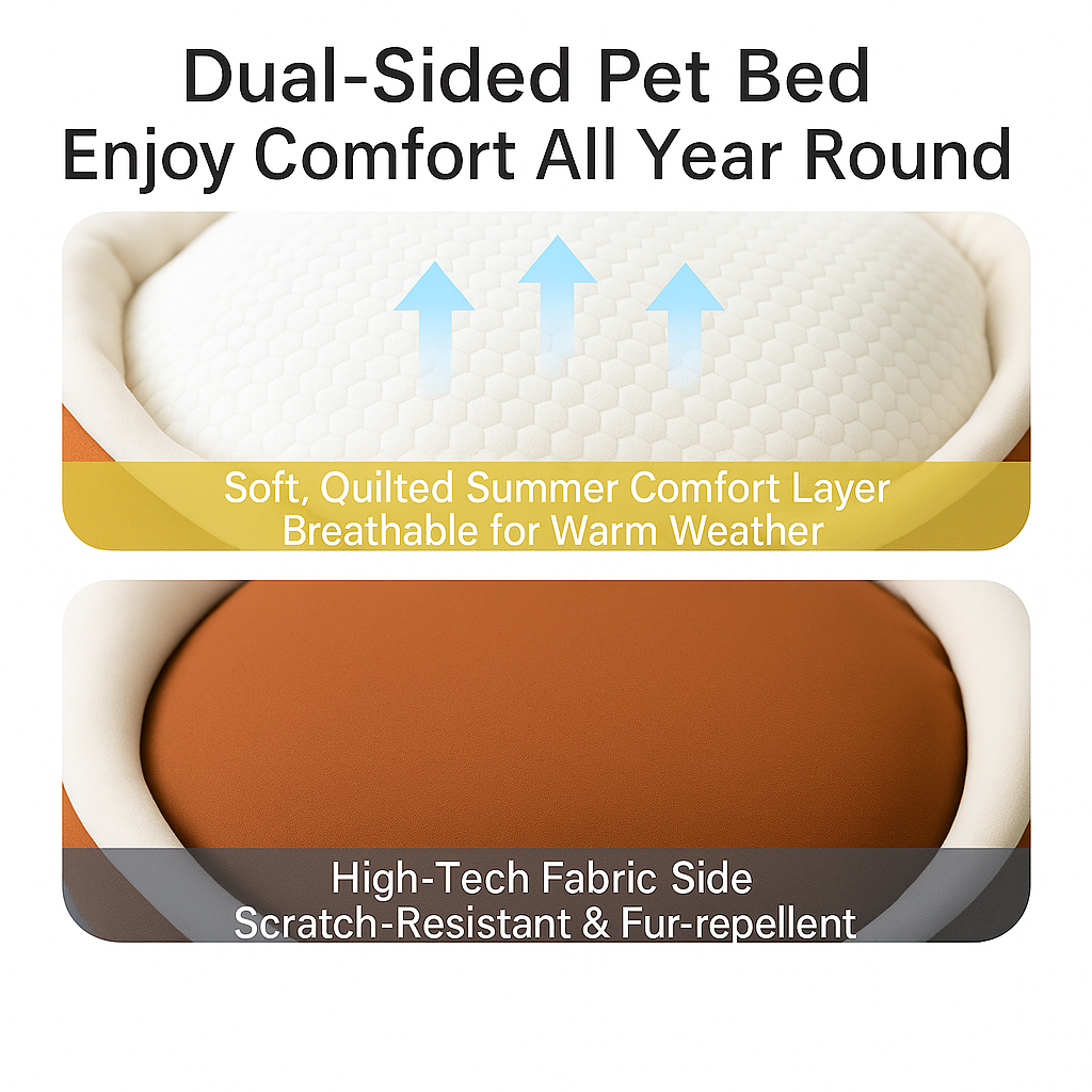 Dual‑Sided Pillow Bed – Plush Cotton, All‑Season Comfort for Cats & Small Dogs