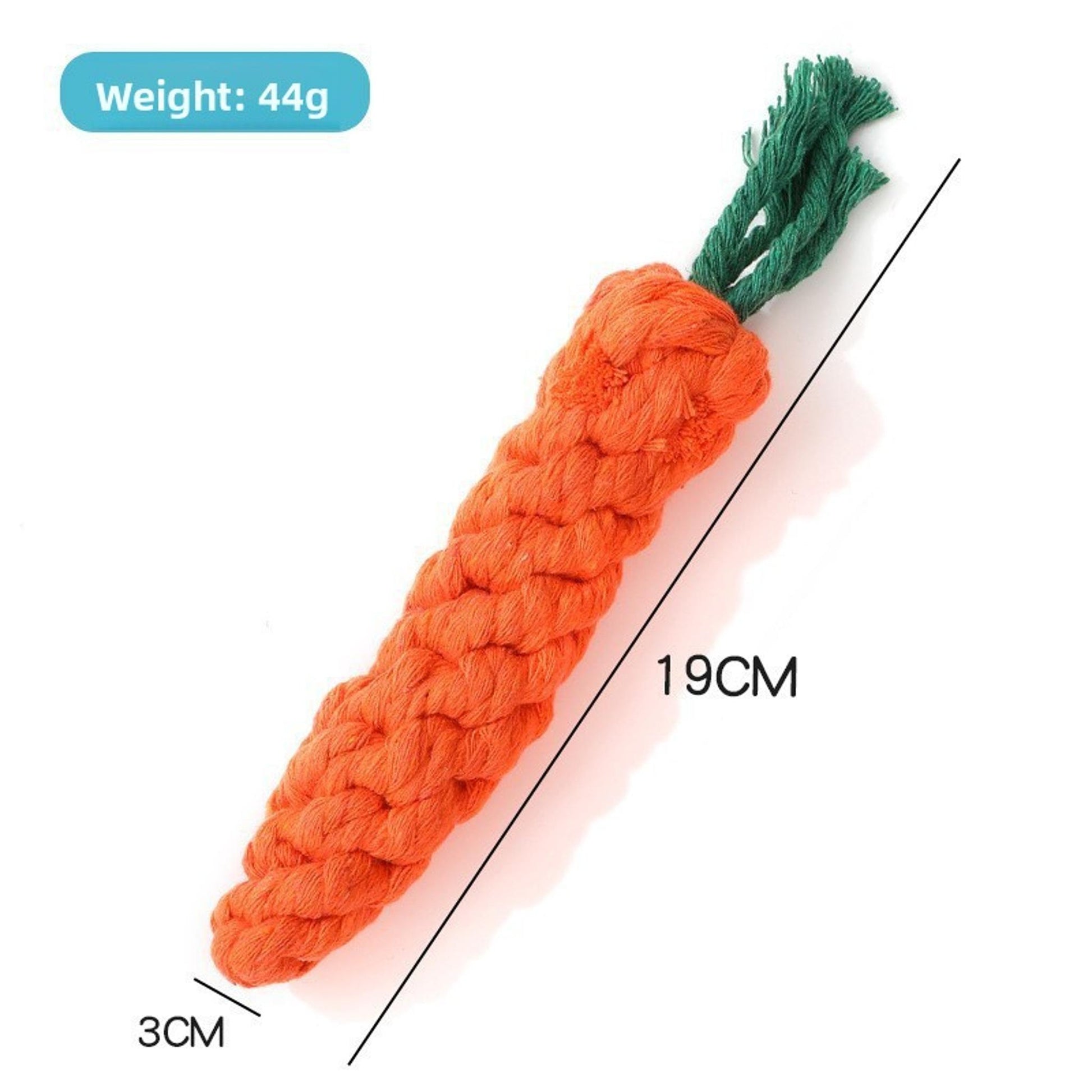 Durable Carrot Chew Toy – Cotton Rope, Teeth Cleaning & Tug for Small Dogs