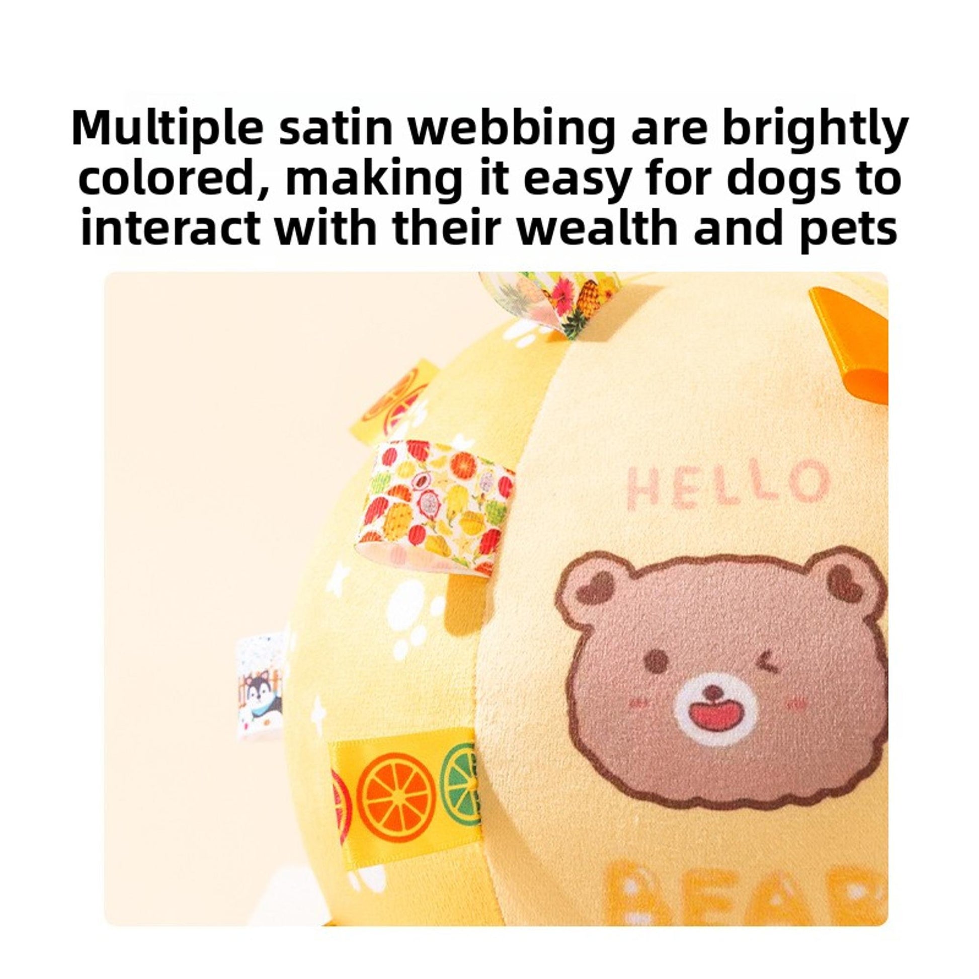 Squeaky Plush Training Ball – Soft Fabric, Sound Bell Toy for Medium & Large Dogs