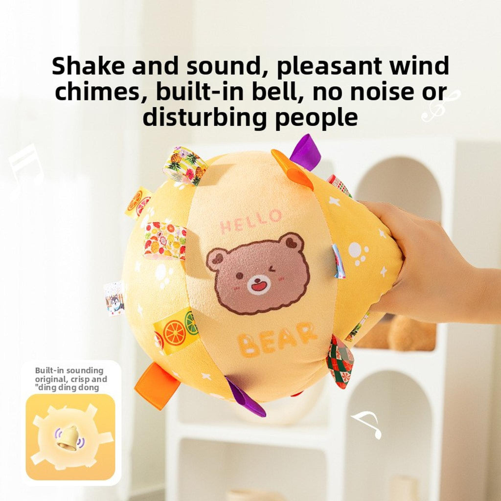 Squeaky Plush Training Ball – Soft Fabric, Sound Bell Toy for Medium & Large Dogs